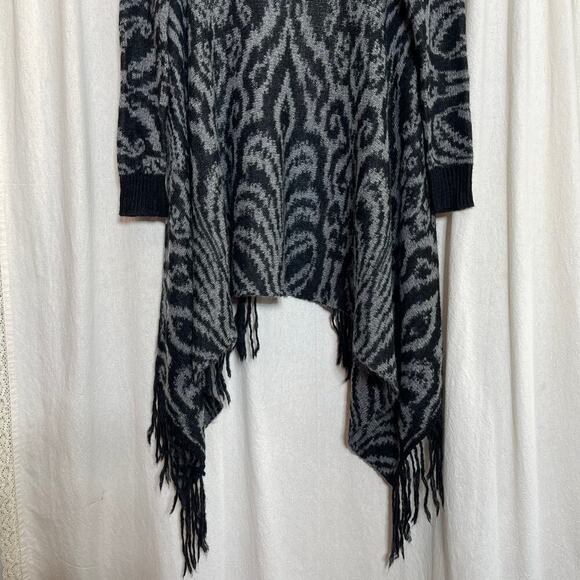 Garnet Hill Mohair Blend Open Front Cardigan Fringe Hem Women Sz Small - Picture 7 of 12